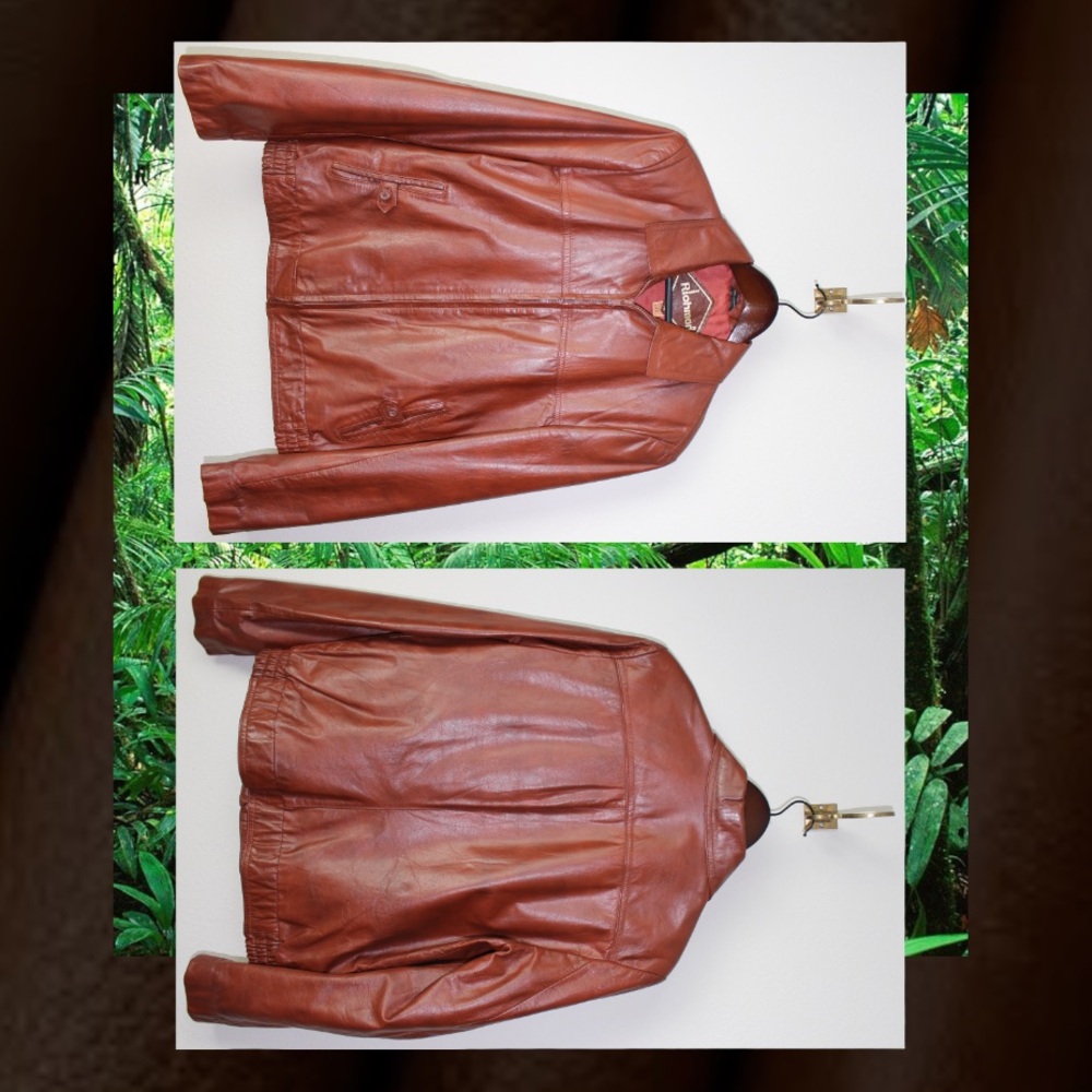 Richman Vintage 70’s Brown 100% Genuine Leather Zip Up Jacket